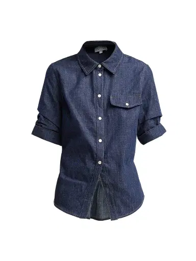 TANYA TAYLOR Women's Winston Denim Top - Midnight Rinse | Thumbnail 1