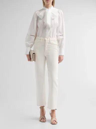 MAISON COMMON Women's Embroidered Cotton Blouse | Thumbnail 2