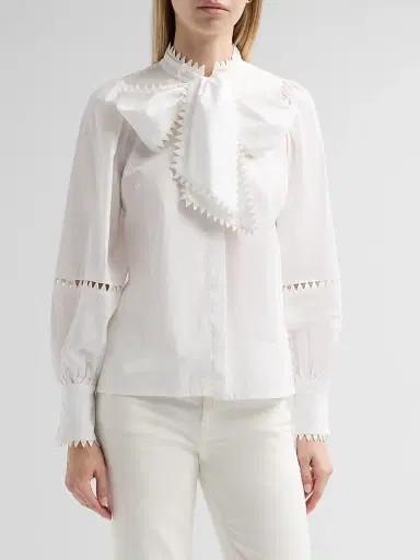 MAISON COMMON Women's Embroidered Cotton Blouse | Thumbnail 4