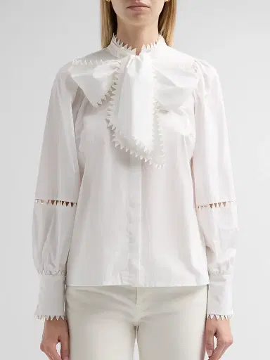 MAISON COMMON Women's Embroidered Cotton Blouse | Thumbnail 5