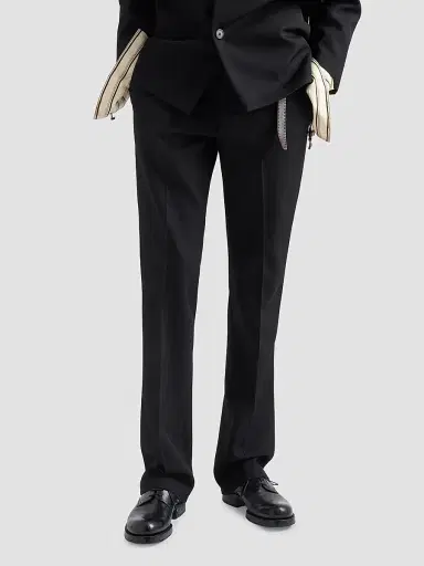 Prada Men's Wool Pants - Black - Size 38 | Thumbnail 3