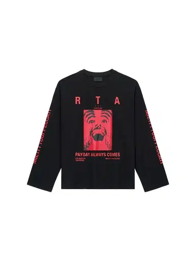 RTA Men's Curva Ultra Marceau Oversized Long-Sleeve Shirt - Black Payday | Thumbnail 1
