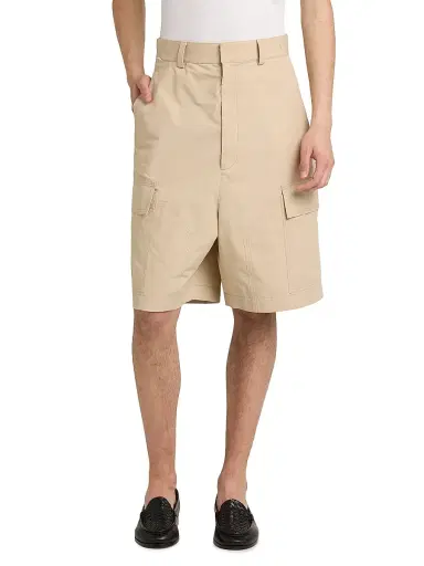 Bottega Veneta Men's Cotton Toile Cargo Shorts - Stucco | Thumbnail 3