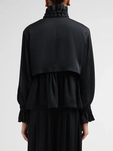 Cinq à Sept Women's Azira Ruffled Jacket - Black | Thumbnail 3
