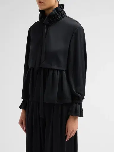 Cinq à Sept Women's Azira Ruffled Jacket - Black | Thumbnail 4