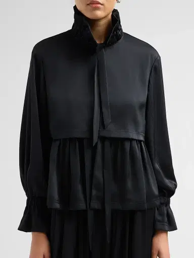 Cinq à Sept Women's Azira Ruffled Jacket - Black | Thumbnail 5