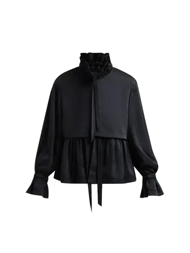 Cinq à Sept Women's Azira Ruffled Jacket - Black | Thumbnail 1