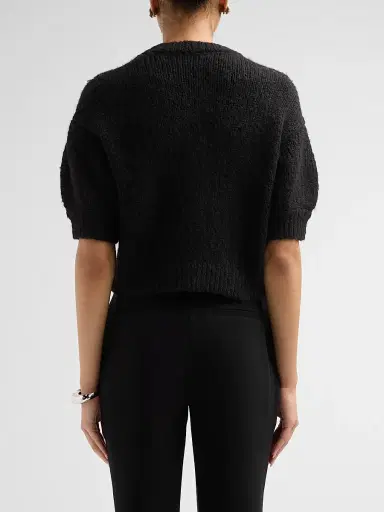 Cinq à Sept Women's Millicent Rib-Knit Cardigan - Black | Thumbnail 3