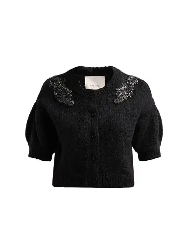 Cinq à Sept Women's Millicent Rib-Knit Cardigan - Black | Thumbnail 1