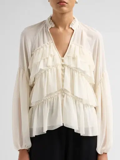 Cinq à Sept Women's Amoura Ruffle Top - | Thumbnail 5