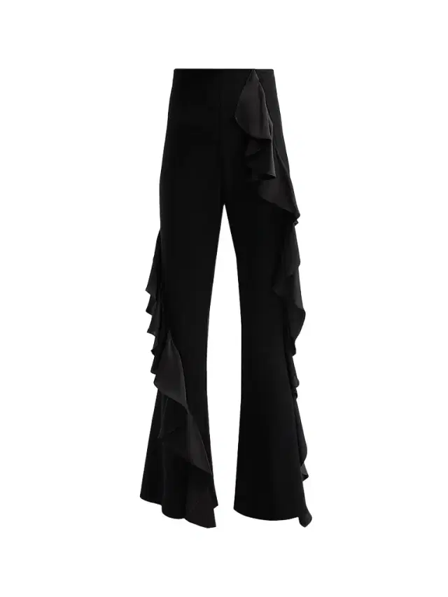 Cinq à Sept Women's Selah Ruffle Satin Pants - Black