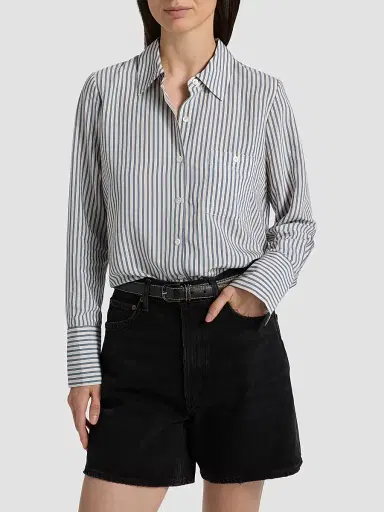 RAILS Women's Beck Striped Woven Shirt - Blue Stripe | Thumbnail 3