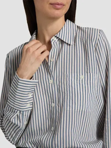 RAILS Women's Beck Striped Woven Shirt - Blue Stripe | Thumbnail 6