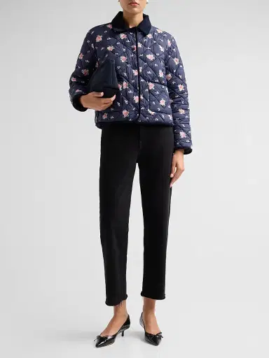 LoveShackFancy Women's Norinda Floral Quilted Jacket - Inkwash - Size XL | Thumbnail 2