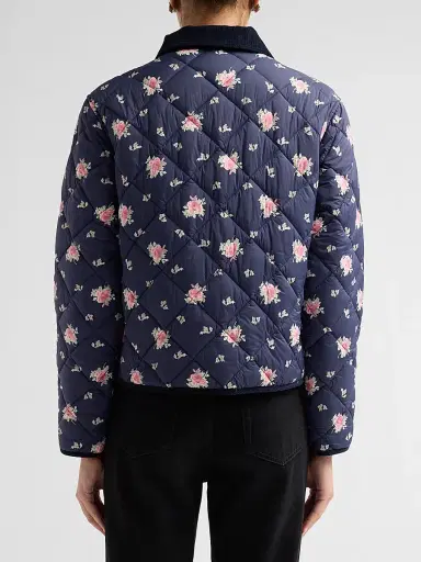 LoveShackFancy Women's Norinda Floral Quilted Jacket - Inkwash - Size XL | Thumbnail 3