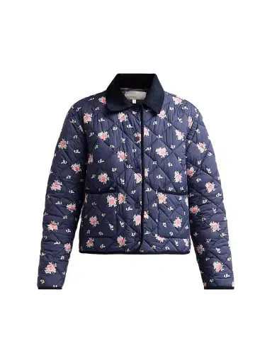 LoveShackFancy Women's Norinda Floral Quilted Jacket - Inkwash - Size XL | Thumbnail 1