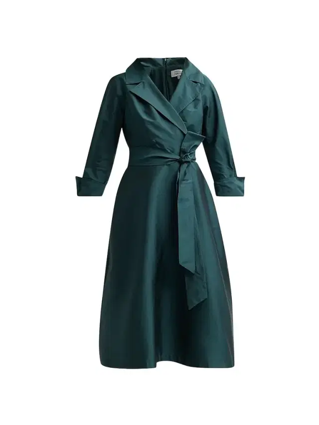 Teri Jon by Rickie Freeman Women's Taffeta Shirtwaist Gown - Forest