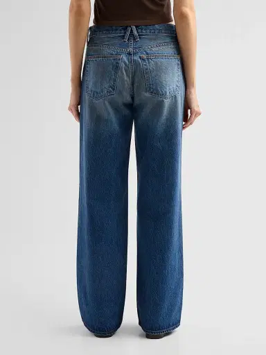 SLVRLAKE Women's Mica Distressed Wash Wide-Leg Jeans | Thumbnail 3 SLVRLAKE Women's Mica Distressed Wash Wide-Leg Jeans | Thumbnail 3