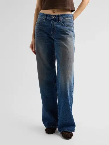 SLVRLAKE Women's Mica Distressed Wash Wide-Leg Jeans | Thumbnail 4 SLVRLAKE Women's Mica Distressed Wash Wide-Leg Jeans | Thumbnail 4