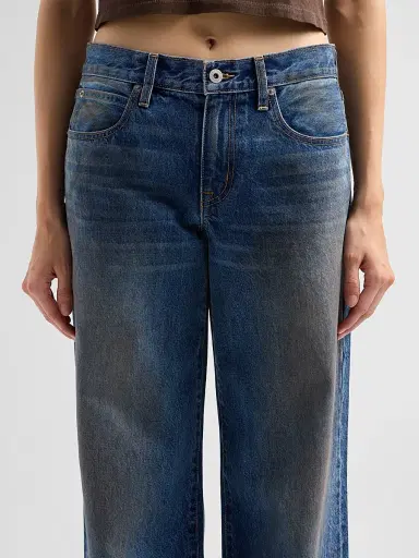 SLVRLAKE Women's Mica Distressed Wash Wide-Leg Jeans | Thumbnail 5 SLVRLAKE Women's Mica Distressed Wash Wide-Leg Jeans | Thumbnail 5