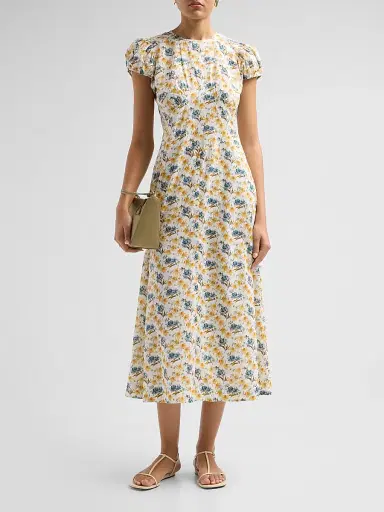 DÔEN Women's Rhodia Printed Midi Dress | Thumbnail 2