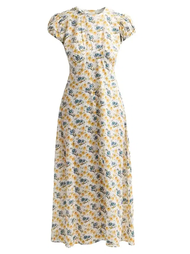 DÔEN Women's Rhodia Printed Midi Dress - Narcissus Bloom