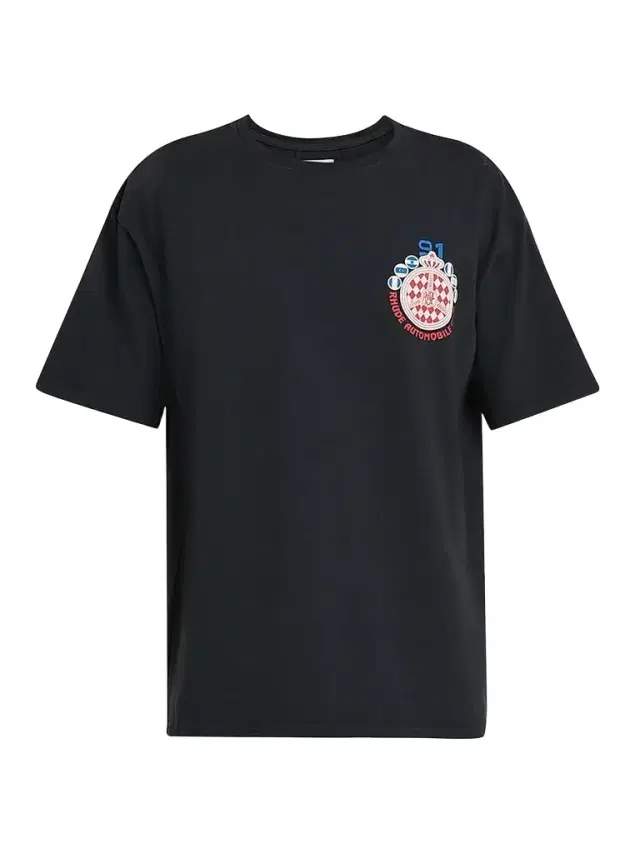 Men's Automobile Club Logo Cotton T-Shirt - Vintage Black Red