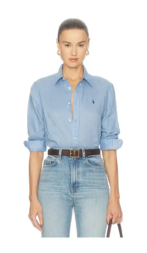 Polo Ralph Lauren Linen Long Sleeve Button Front Shirt