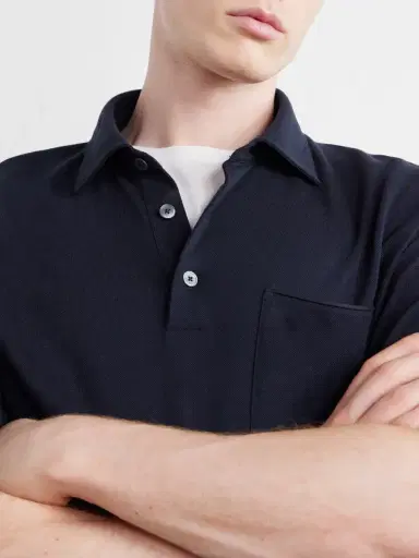 Zegna Leather-Trimmed Cotton-Piqué Polo Shirt - Men | Thumbnail 6 Zegna Leather-Trimmed Cotton-Piqué Polo Shirt - Men | Thumbnail 6