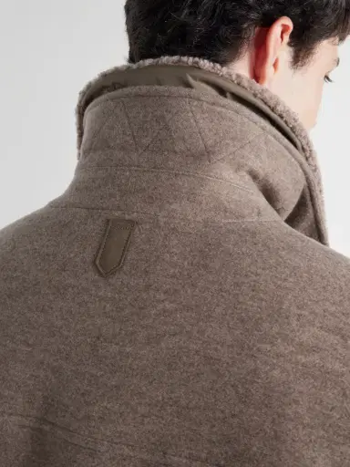 Canali Shearling-Trimmed Wool and Cashmere-Blend Bomber Jacket - Men | Thumbnail 6
