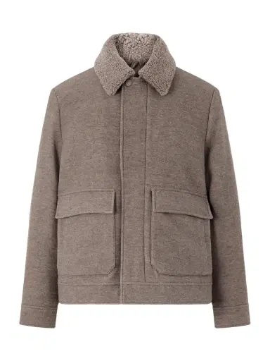 Canali Shearling-Trimmed Wool and Cashmere-Blend Bomber Jacket - Men | Thumbnail 1