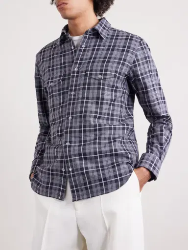 Tom Ford Checked Cotton-Twill Shirt - Men | Thumbnail 3 Tom Ford Checked Cotton-Twill Shirt - Men | Thumbnail 3
