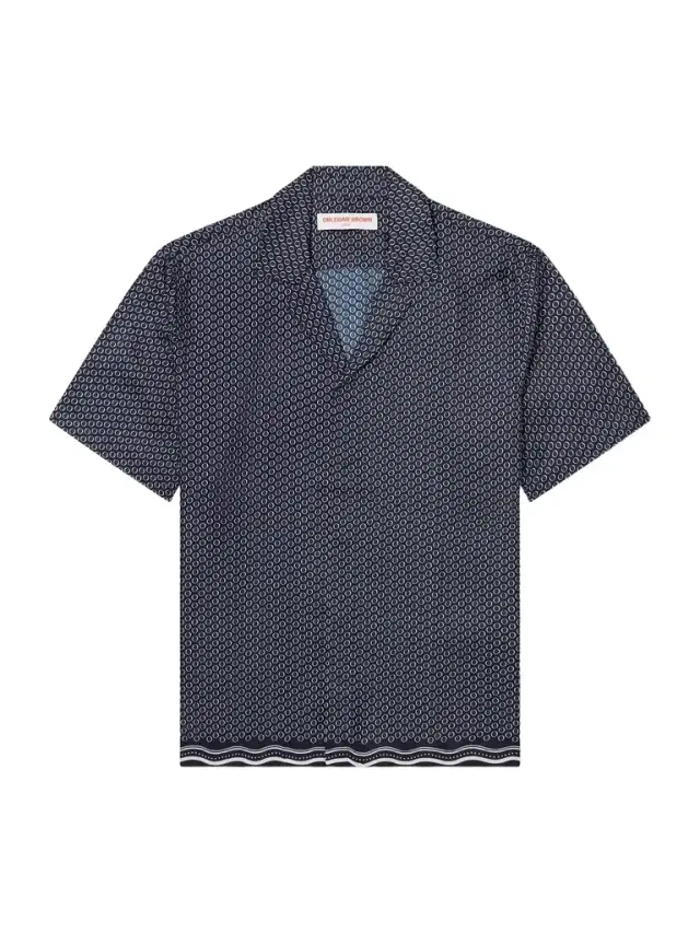 Orlebar Brown Maitan Camp-Collar Printed Silk-Satin Shirt - Men