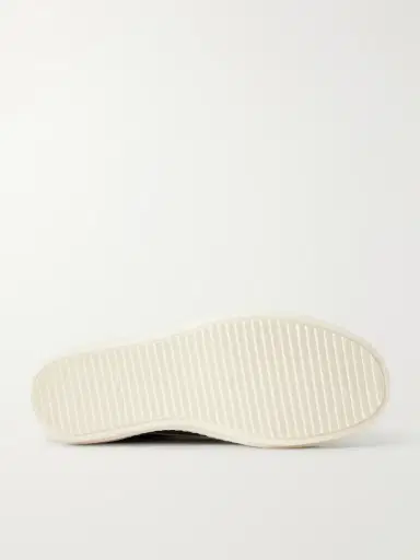 Rick Owens Vintage Sneaks Suede-Trimmed Full-Grained Leather Sneakers - Men | Thumbnail 3