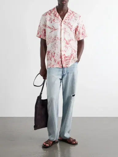 Orlebar Brown Maitan Camp-Collar Printed Linen Shirt - Men | Thumbnail 2 Orlebar Brown Maitan Camp-Collar Printed Linen Shirt - Men | Thumbnail 2