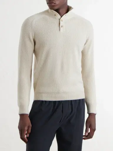FEDELI Kyoto Ribbed Cashmere Polo Shirt - Men | Thumbnail 3 FEDELI Kyoto Ribbed Cashmere Polo Shirt - Men | Thumbnail 3
