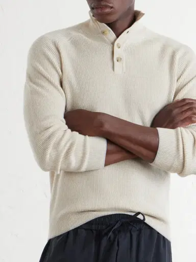FEDELI Kyoto Ribbed Cashmere Polo Shirt - Men | Thumbnail 5 FEDELI Kyoto Ribbed Cashmere Polo Shirt - Men | Thumbnail 5