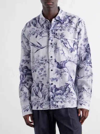 Orlebar Brown Grasmoor Printed Linen Shirt - Men | Thumbnail 3