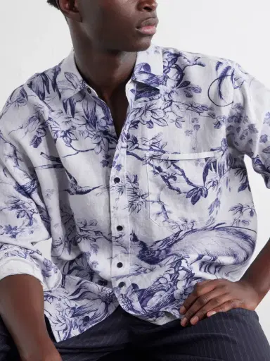 Orlebar Brown Grasmoor Printed Linen Shirt - Men | Thumbnail 5