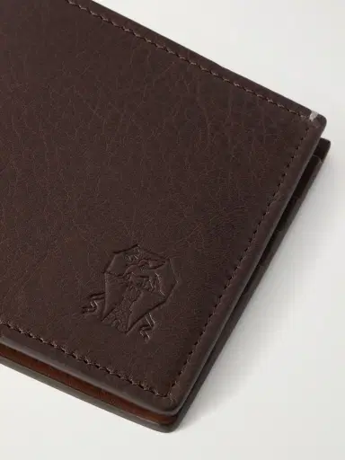 Brunello Cucinelli Logo-Debossed Leather Billfold Wallet - Men | Thumbnail 3