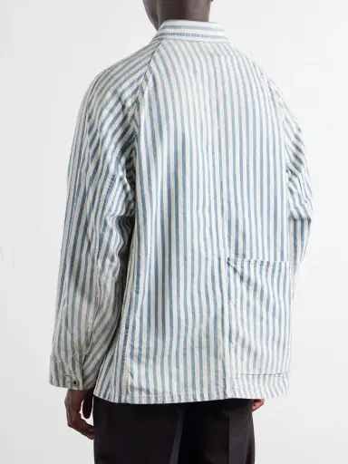 KAPITAL Logo-Appliquéd Striped Cotton-Twill Overshirt - Men | Thumbnail 4