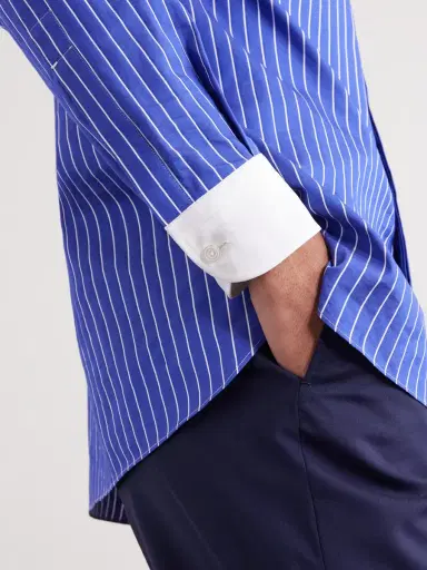 Tom Ford Classic-Collar Pinstriped Silk Shirt - Men | Thumbnail 5 Tom Ford Classic-Collar Pinstriped Silk Shirt - Men | Thumbnail 5
