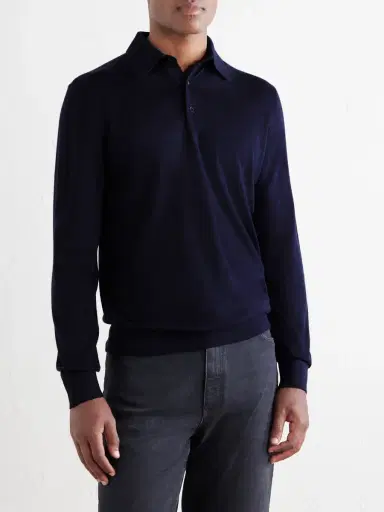 Zegna Cashmere and Silk-Blend Polo Shirt - Men | Thumbnail 3 Zegna Cashmere and Silk-Blend Polo Shirt - Men | Thumbnail 3