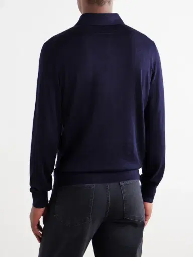 Zegna Cashmere and Silk-Blend Polo Shirt - Men | Thumbnail 4 Zegna Cashmere and Silk-Blend Polo Shirt - Men | Thumbnail 4