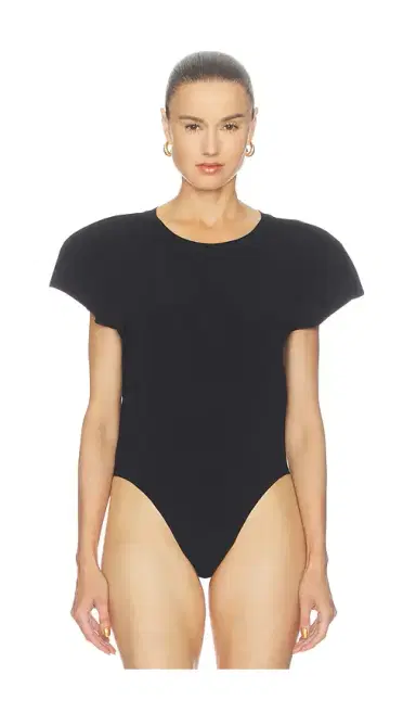 Norma Kamali Cap Sleeve Bomber Bodysuit | Thumbnail 2