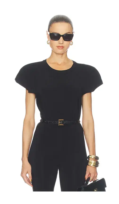 Norma Kamali Cap Sleeve Bomber Bodysuit