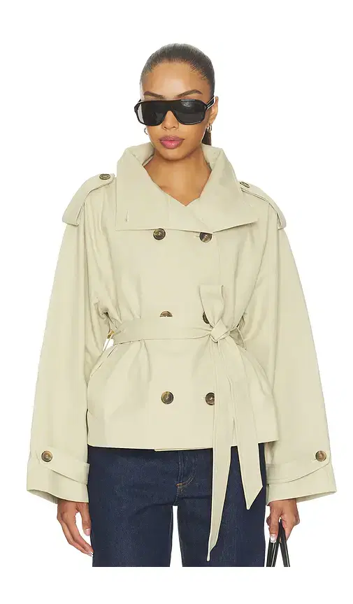 Elodie the Label Saint Cropped Trench Jacket