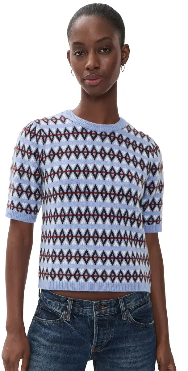 Frame The Cashmere Crew Short Sleeve Sweater