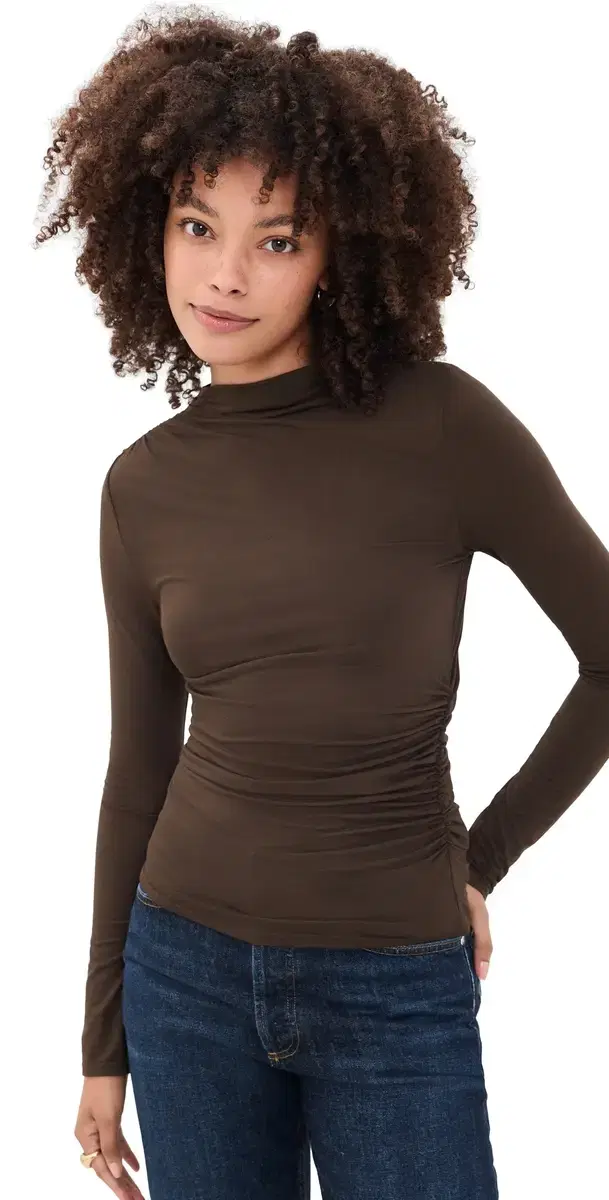 RAILS Joelle Ruched Tee Espresso