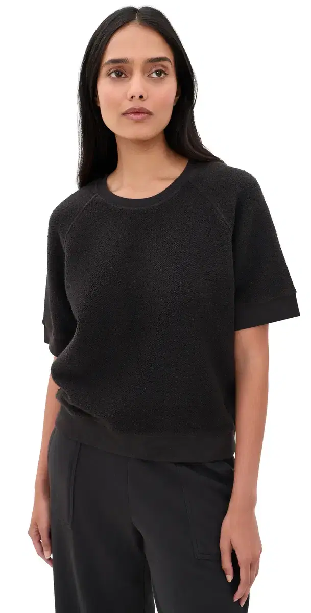 perfectwhitetee Kennedy Core Fleece Short Sleeve Tee Vintage Black